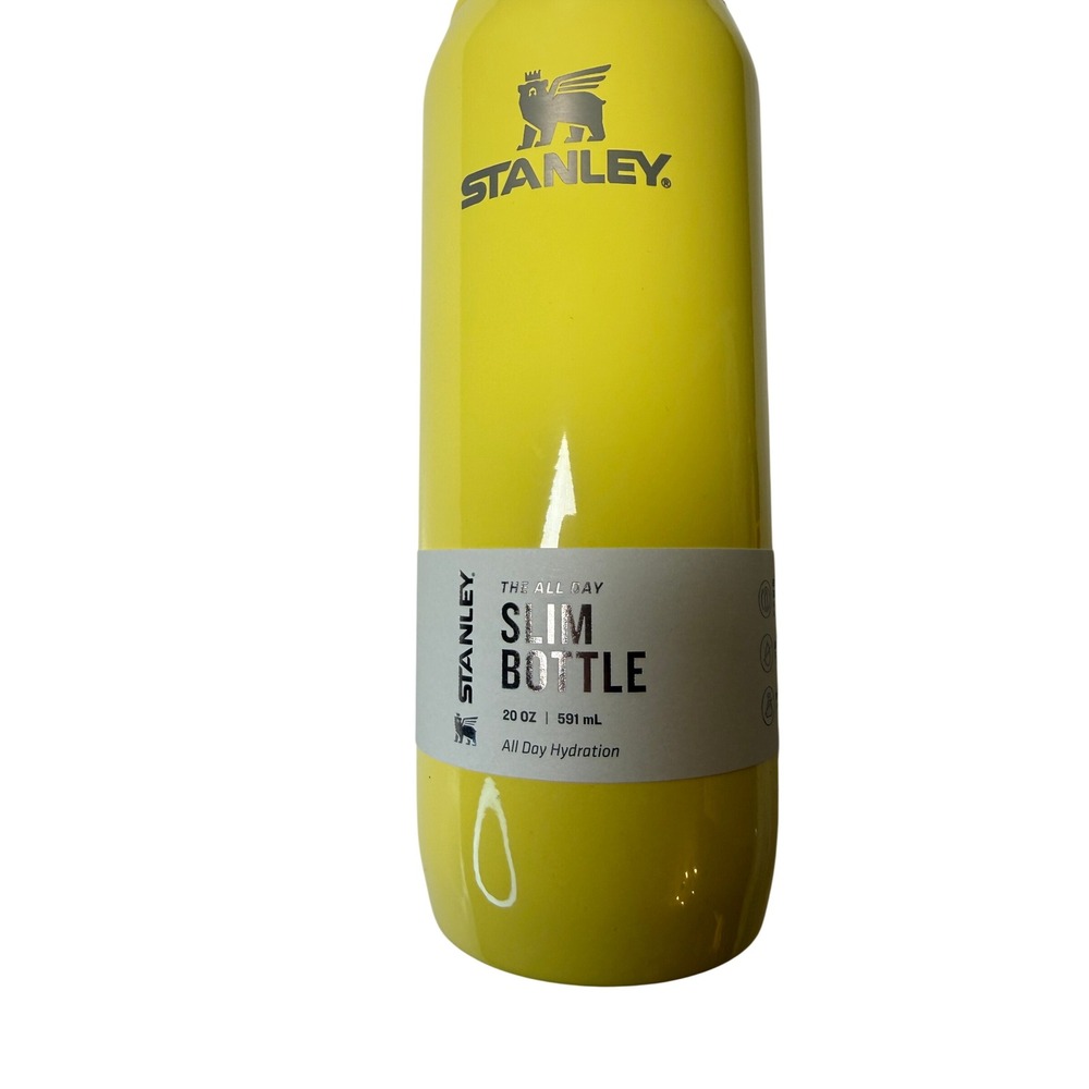 NWT Stanley All Day Slim Bottle 20 oz Daffodil Gloss Yellow Leakproof - Picture 2 of 8